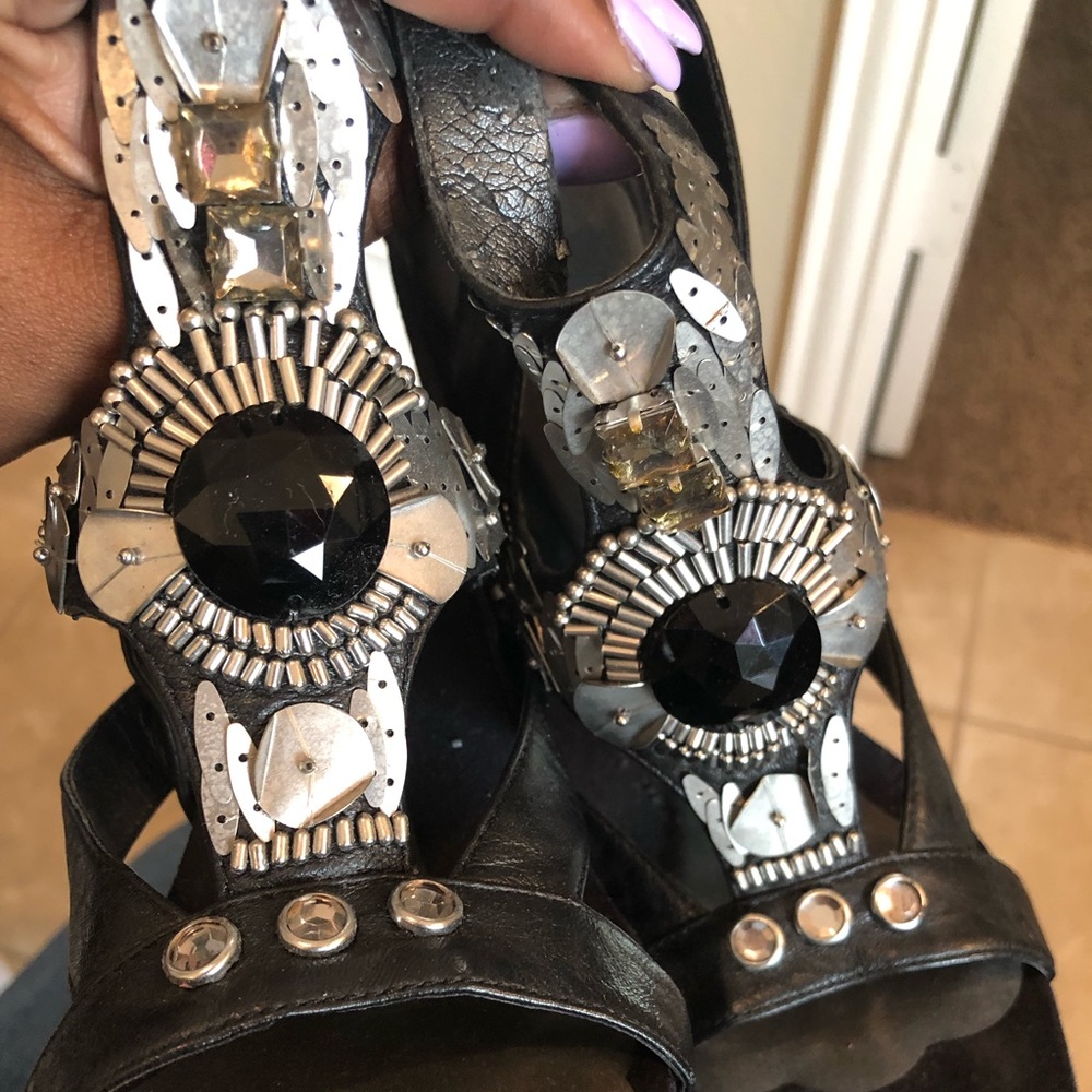 Black heeled sandals